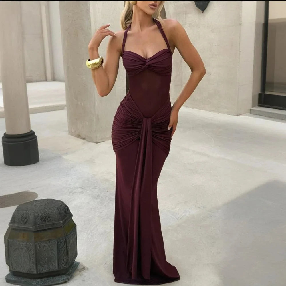 Elegant V-Neck Fishtail Dress